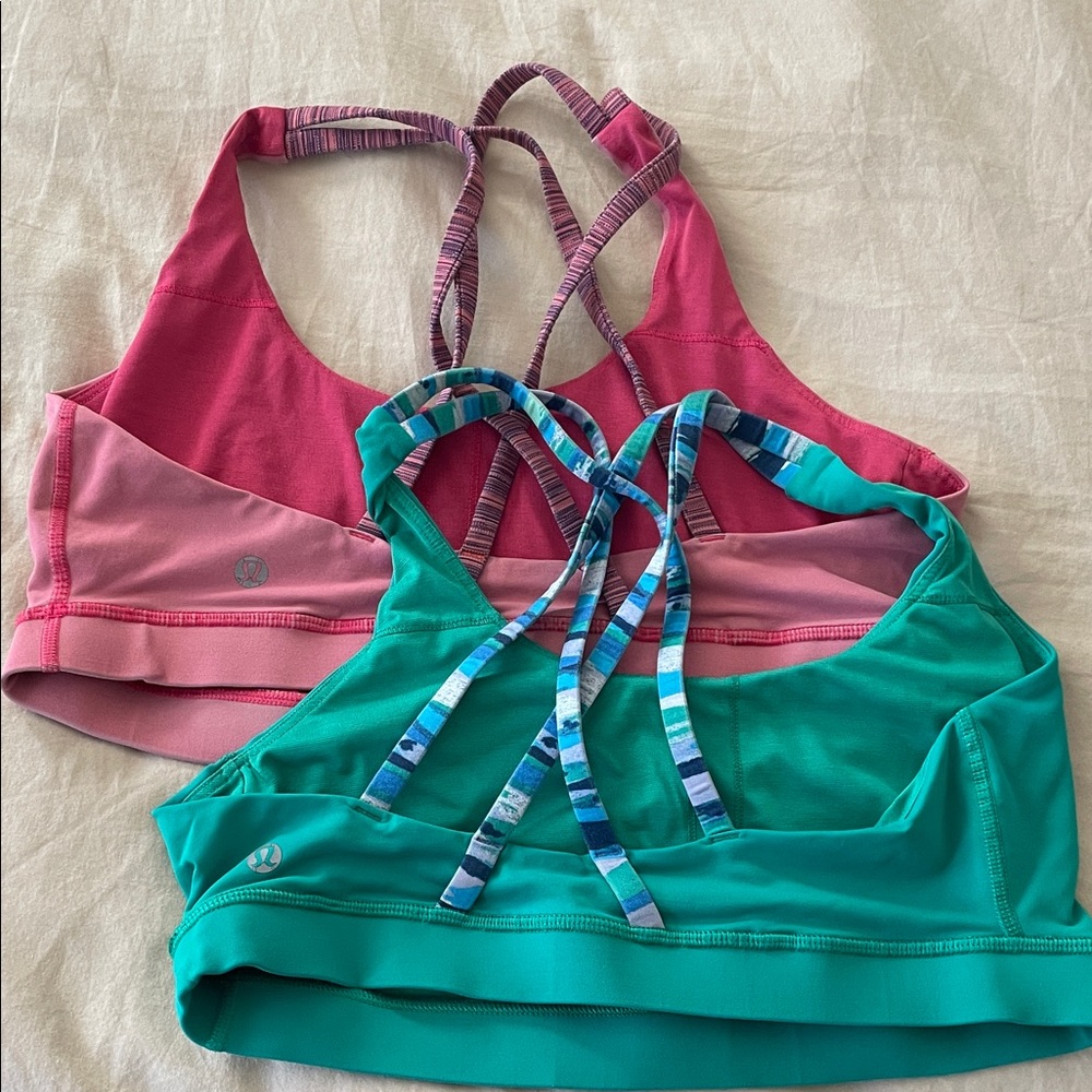 lululemon athletica Pink and Teal Sports Bras